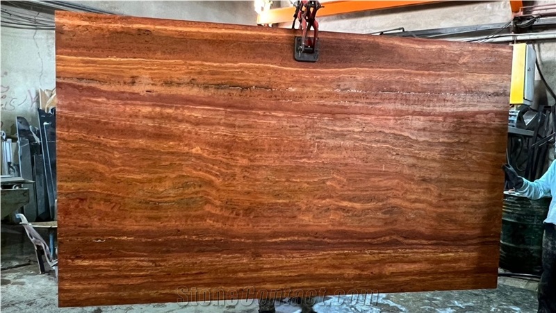Azarshahr Red Travertine - Rojo Travertino Slabs