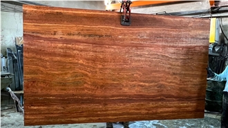 Azarshahr Red Travertine - Rojo Travertino Slabs