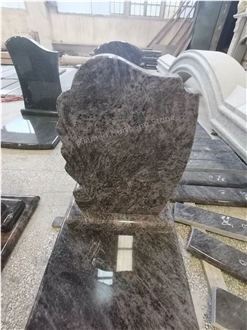 Bahama Blue Granite Cross Monument/Tombstone Custom Design