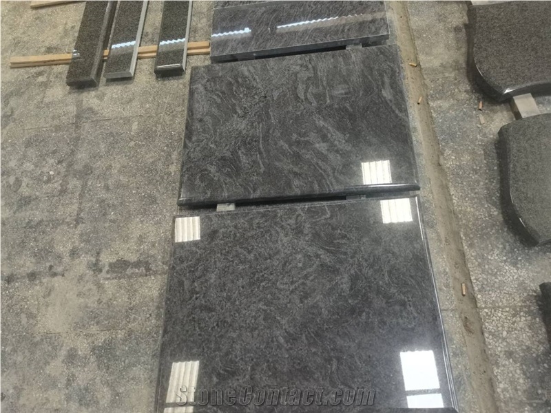 Bahama Blue Granite Tombstone Custom Design