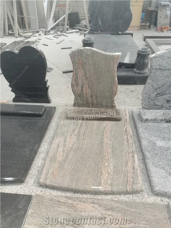 Colombo Juparana Granite Single Tombstone
