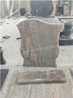 Colombo Juparana Granite Single Tombstone