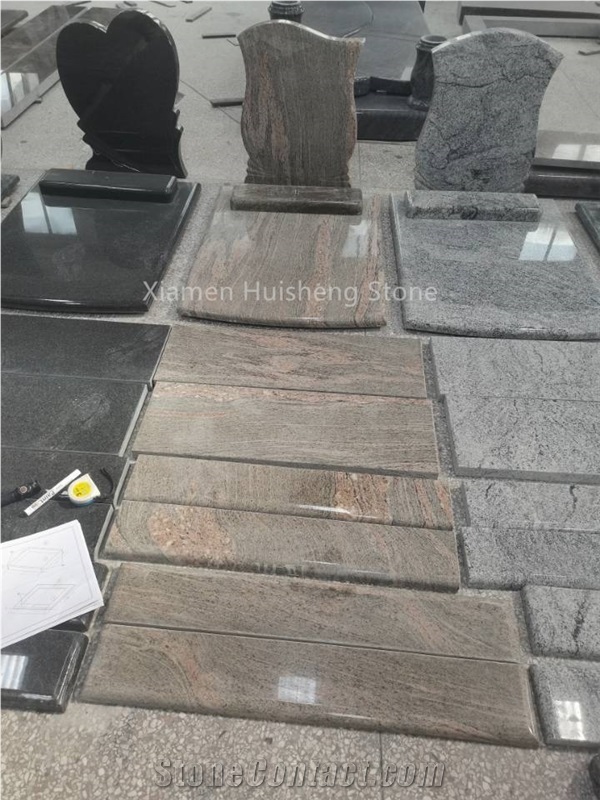 Colombo Juparana Granite Single Tombstone