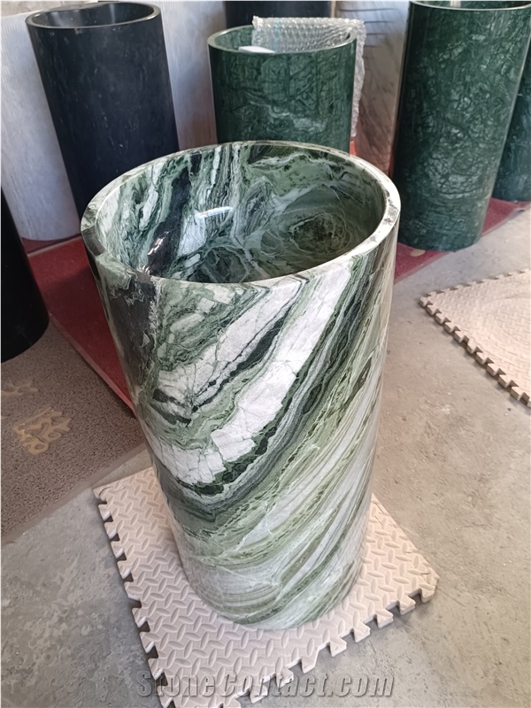 Luxury Stone Jade Green Marble Wash Basins
