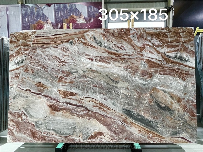 Polished Italy Monica Red Marble Slabs