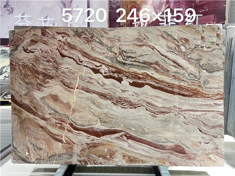 Polished Italy Monica Red Marble Slabs