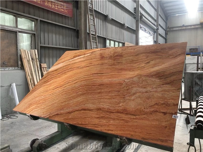 Travertino Amarelo Rainbow Travertine Slabs