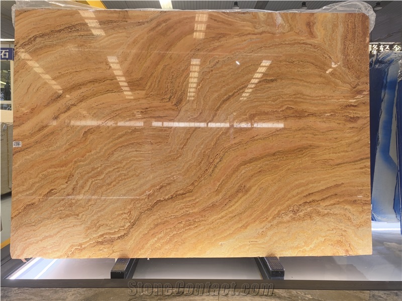 Travertino Amarelo Rainbow Travertine Slabs