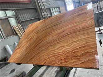 Travertino Amarelo Rainbow Travertine Slabs