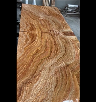 Travertino Amarelo Rainbow Travertine Slabs