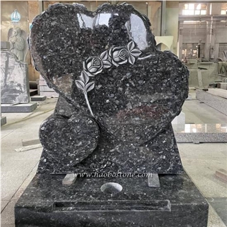 Blue Pearl Granite Celtic Headstone And Base