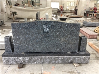 Blue Pearl Granite Celtic Headstone And Base