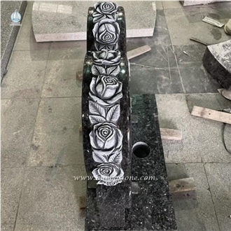 Blue Pearl Granite Celtic Headstone And Base