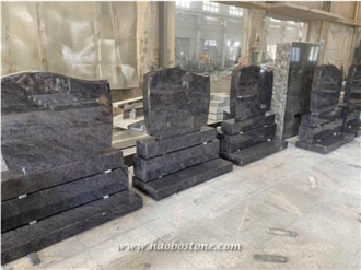 Blue Pearl Granite Serp Top Upright Headstones
