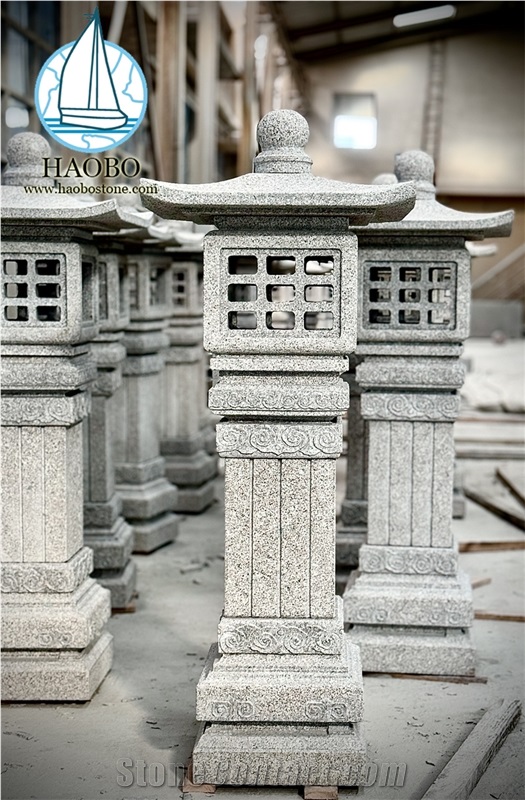 G633 Grey Granite  Asian Style Garden Lantern