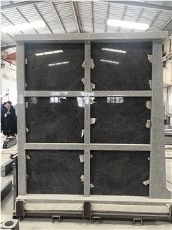 Grey Granite With Black Shutter 6 Crypt Mausoleum