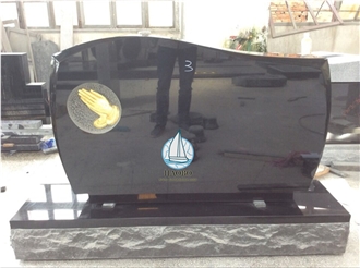 Premium Black Granite Hand Carved Singel Monuments