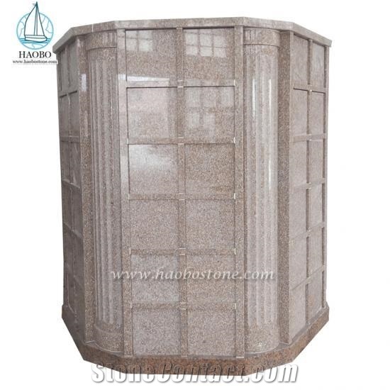 Sesame Grey Granite Roof Design Columbarium With Vase