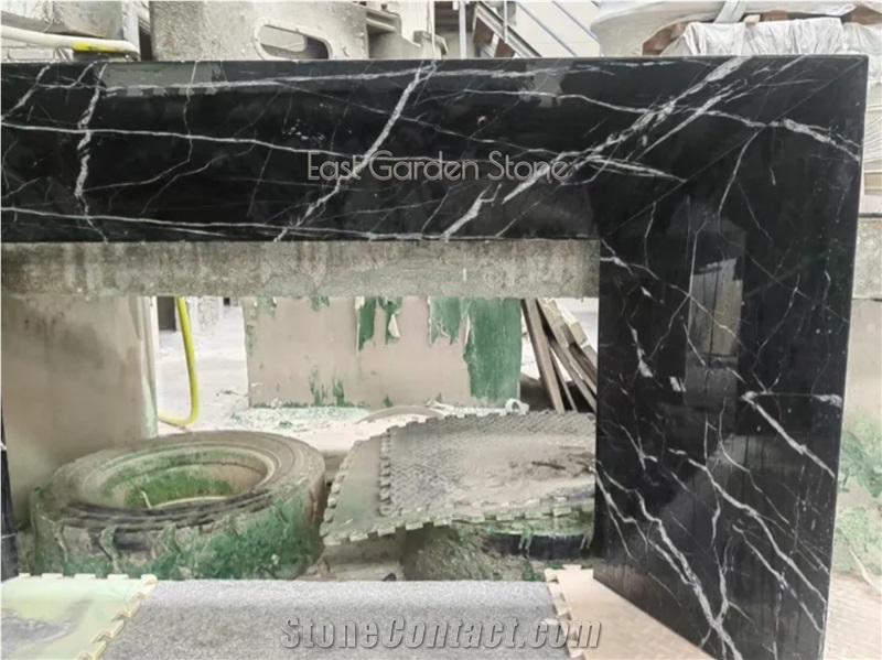 Home Decor Modern Black Marble Console Table