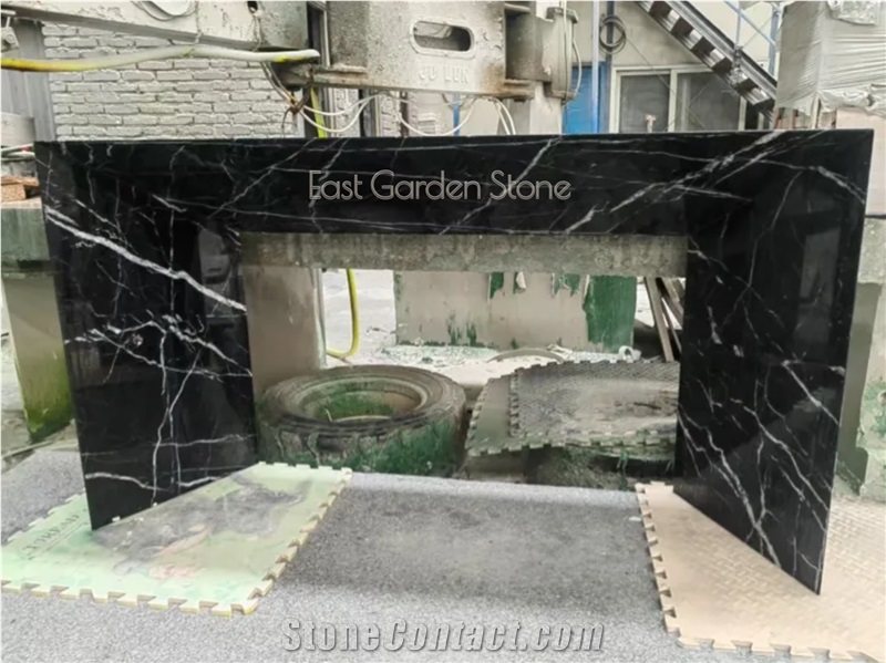 Home Decor Modern Black Marble Console Table