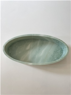 Morden Light Lushan Green Marble Oval Basins