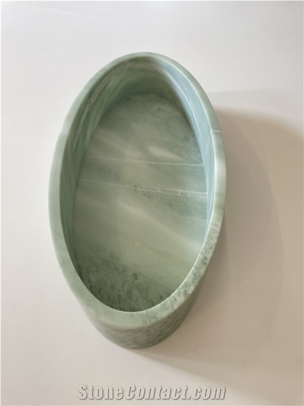 Morden Light Lushan Green Marble Oval Basins