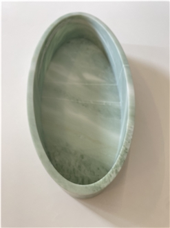 Morden Light Lushan Green Marble Oval Basins