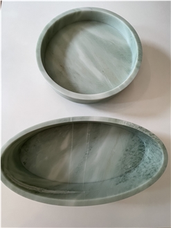 Morden Light Lushan Green Marble Oval Basins