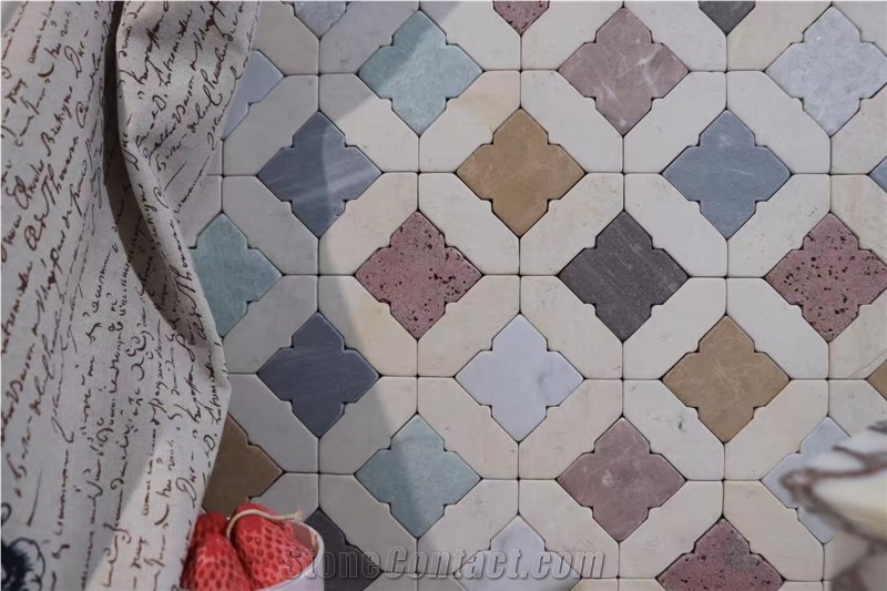 Multicolor Tumbled Marble Pattern Mosaic Tiles