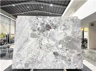 Breccia Grey Marble Slabs For Decor