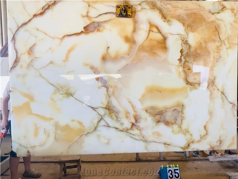 Golden White Onyx Slabs