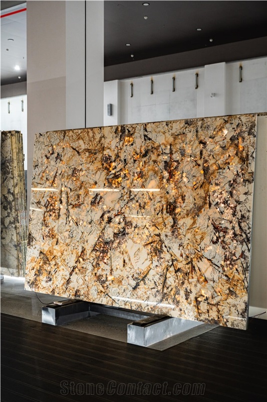 Snow Golden Granite Slabs For Decor