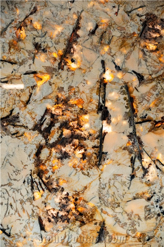 Snow Golden Granite Slabs For Decor