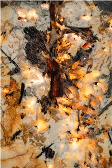 Snow Golden Granite Slabs For Decor