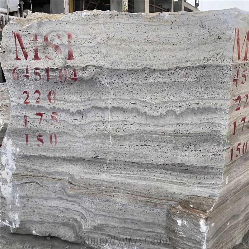 Titanium Silver Travertine Blocks For Decor