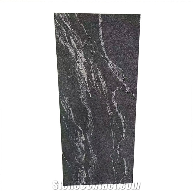 China Black Granite Slabs With White Veins