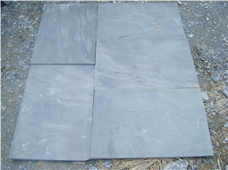 Grey Slate Tile Slab Pattern Wall Covering