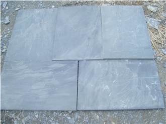 Grey Slate Tile Slab Pattern Wall Covering