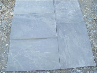 Grey Slate Tile Slab Pattern Wall Covering