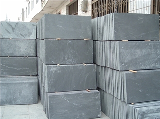 Grey Slate Tile Slab Pattern Wall Covering