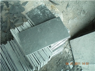 Grey Slate Tile Slab Pattern Wall Covering