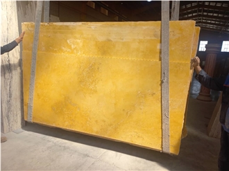 Antique Yellow Travertine Slabs Tiles