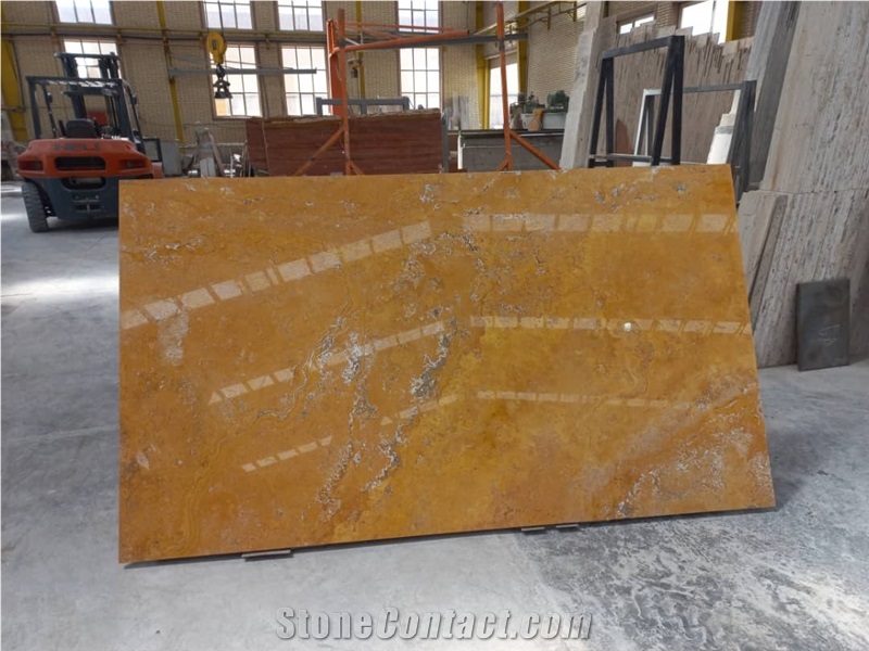 Antique Yellow Travertine Slabs Tiles