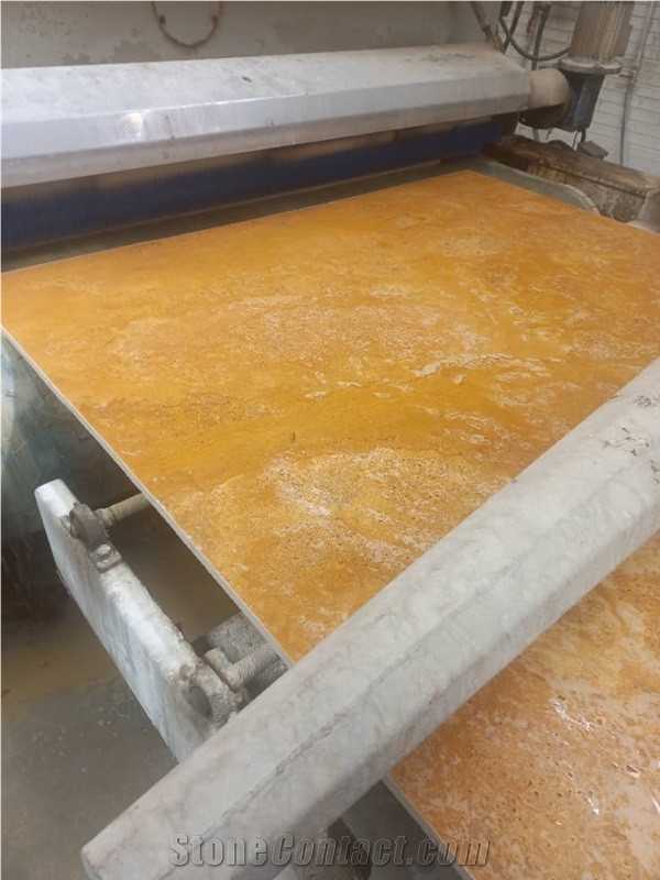 Antique Yellow Travertine Slabs Tiles