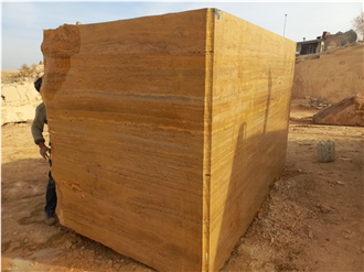 Antique Yellow Travertine Slabs Tiles
