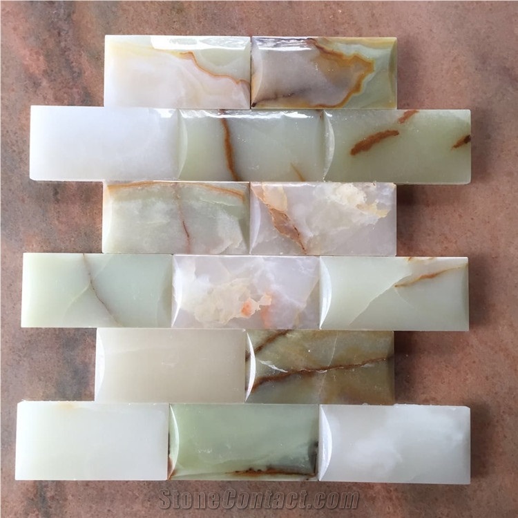 Green Onyx Bricks Mosaic Tiles