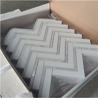 Inner Decoration Marble Chevron Mosaic Tiles