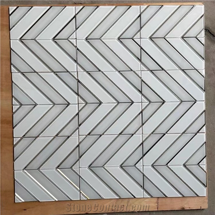 Inner Decoration Marble Chevron Mosaic Tiles