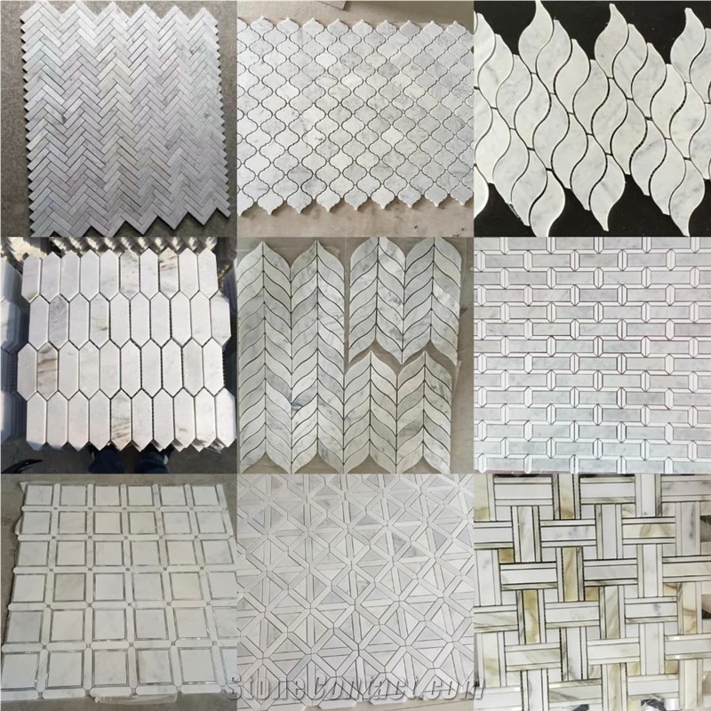 Inner Decoration Marble Chevron Mosaic Tiles