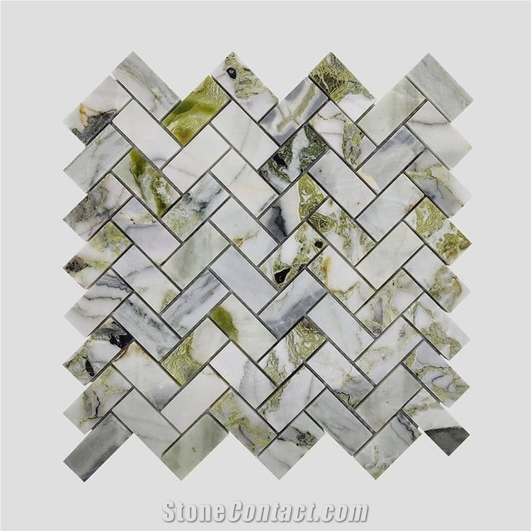 Inner Decoration Marble Chevron Mosaic Tiles